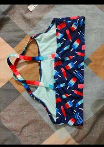 Cute Popsicle Print Bikini Top