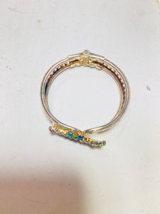 Sparkling Multi-Color Gemstone Bangle Bracelet