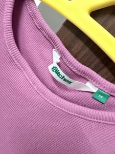 Pink Ribbed Dress with Bow Details