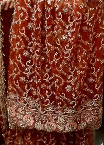 Stunning Orange Embroidered Bridal Lehenga