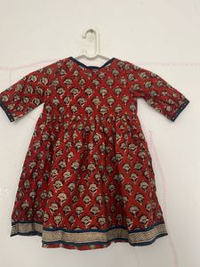 Baby Girl's Red Printed Dress
