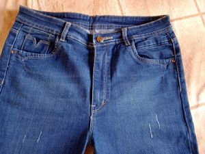 Men's Blue Distressed Denim Jeans