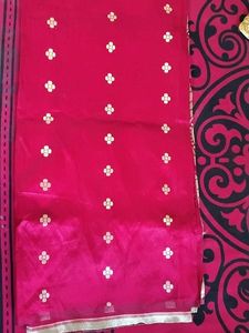 37.Vibrant Pink Saree with Embellishments