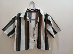 Striped Short Sleeve Casual Shirt