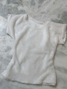 Luxury Old Money White Fur Top