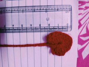red heart crochet bookmark