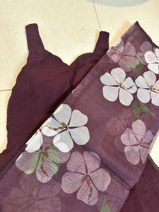 Elegant Floral anarkali with dupatta