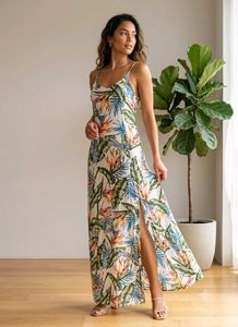 chic Tropical Print Sundress