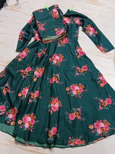 bust 34 Floral Print Anarkali Suit