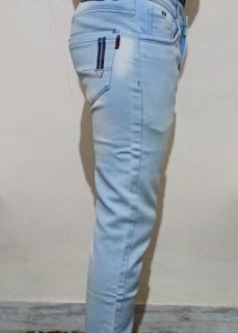 Unisex Light Blue Slim Fit Denim Jeans (Waist 30)