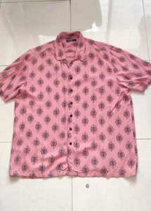 Pink Printed Short Sleeve Shirt