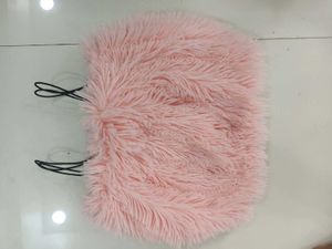 Pink Faux Fur Crop Top