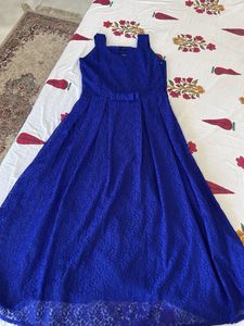 Elegant Royal Blue Lace Dress