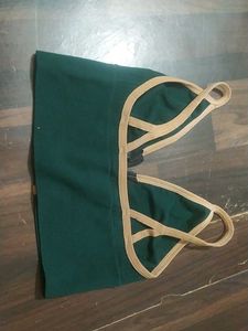 Green Sports Bra with Zipper