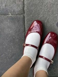 Shiny Cherry Red Mary Jane Heels