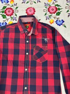 Red &amp; Navy Plaid Men's Shirt