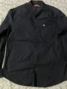 Half Collar Black Shirt