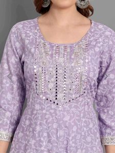 Beautiful Lavender Kurta Set with Dupatta