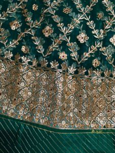 Emerald Green &amp; Gold Embroidered Rajputi Poshak