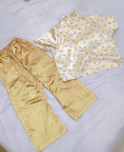 Satin Floral Pajama Set