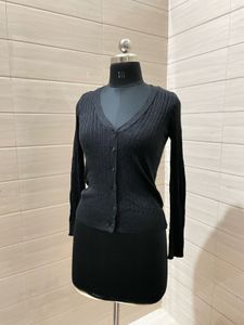 Pintresty korean black glitter &amp; shinning cardigan