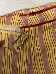 Striped Flare Leg Trousers