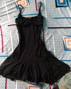 stretchable Black lace Mini Dress