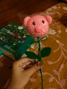 Adorable Crochet Pig Flower 🎀🐷