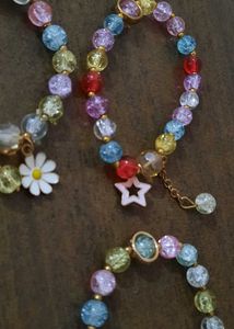 Colorful Beaded Star Charm Bracelet- 3 Pieces