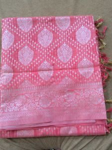 Beautiful Pink Saree with Intricate Designs new
