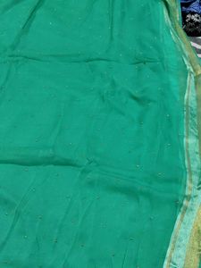 Elegant Green Embellished Saree