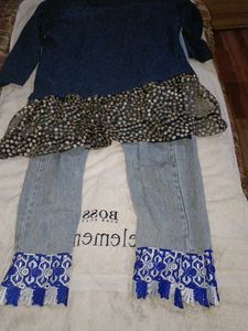 Limited Offer Beautiful Dress With Jeans Combo