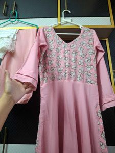 Pink Floral Kurti Set