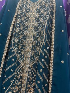 Fancy Teal Embroidered Kurta Set