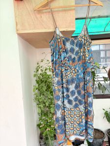 Boho Print Maxi Dress with Straps