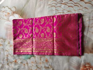 Stunning Pink Banarasi Silk Saree