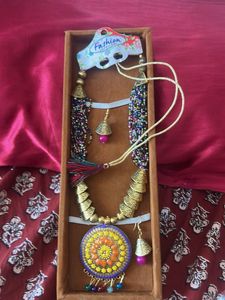 Boho Beaded Necklace &amp; Earring Set
