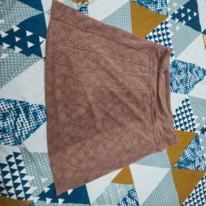Dusty Rose Textured Mini Skirt