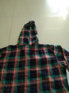Checked Hoodie Shirt