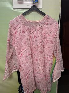 Sheer Pink Floral Print Blouse