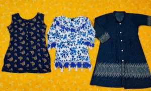 3 Stylish Floral Print Kurtas Set