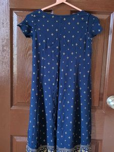 Beautiful Blue Kurta with Gold Print