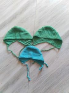 Hand-knitted Baby Hats - Set of 3