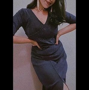 Sparkling Navy Blue Maxi Dress