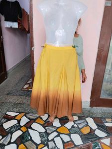 Yellow &amp; Brown Ombre Flared Skirt