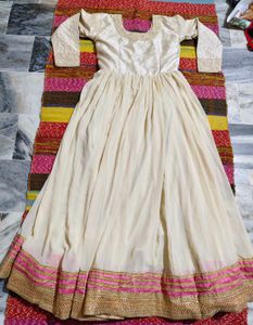 Elegant Cream Ethnic Gown