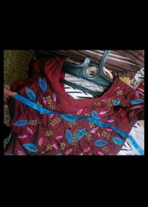 Boutique stitched Maroon silk suit in 36 bust