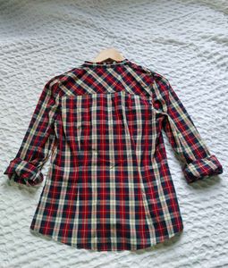 ZARA Chic Plaid Ruffle Button-Up Shirt