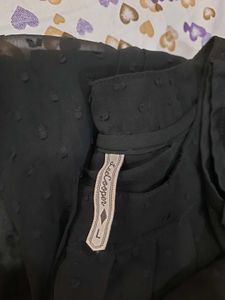 Black Chiffon Tunic Top