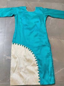 Turquoise &amp; Cream Kurti kurta